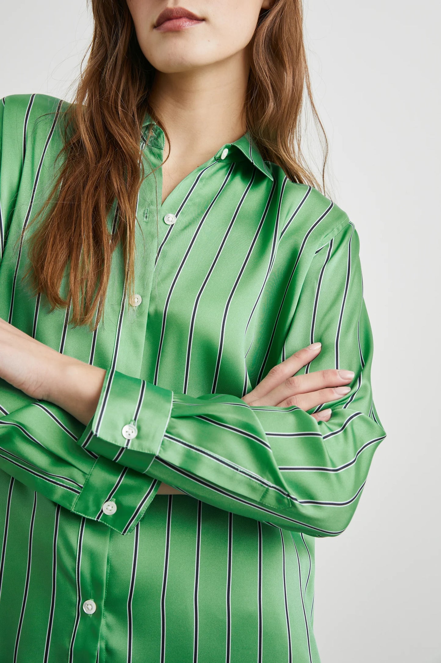 the ELIAS shirt, basil stripe