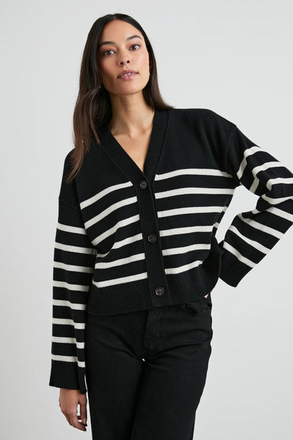 the GENEVA, black oatmeal stripe