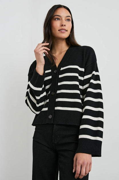 the GENEVA, black oatmeal stripe