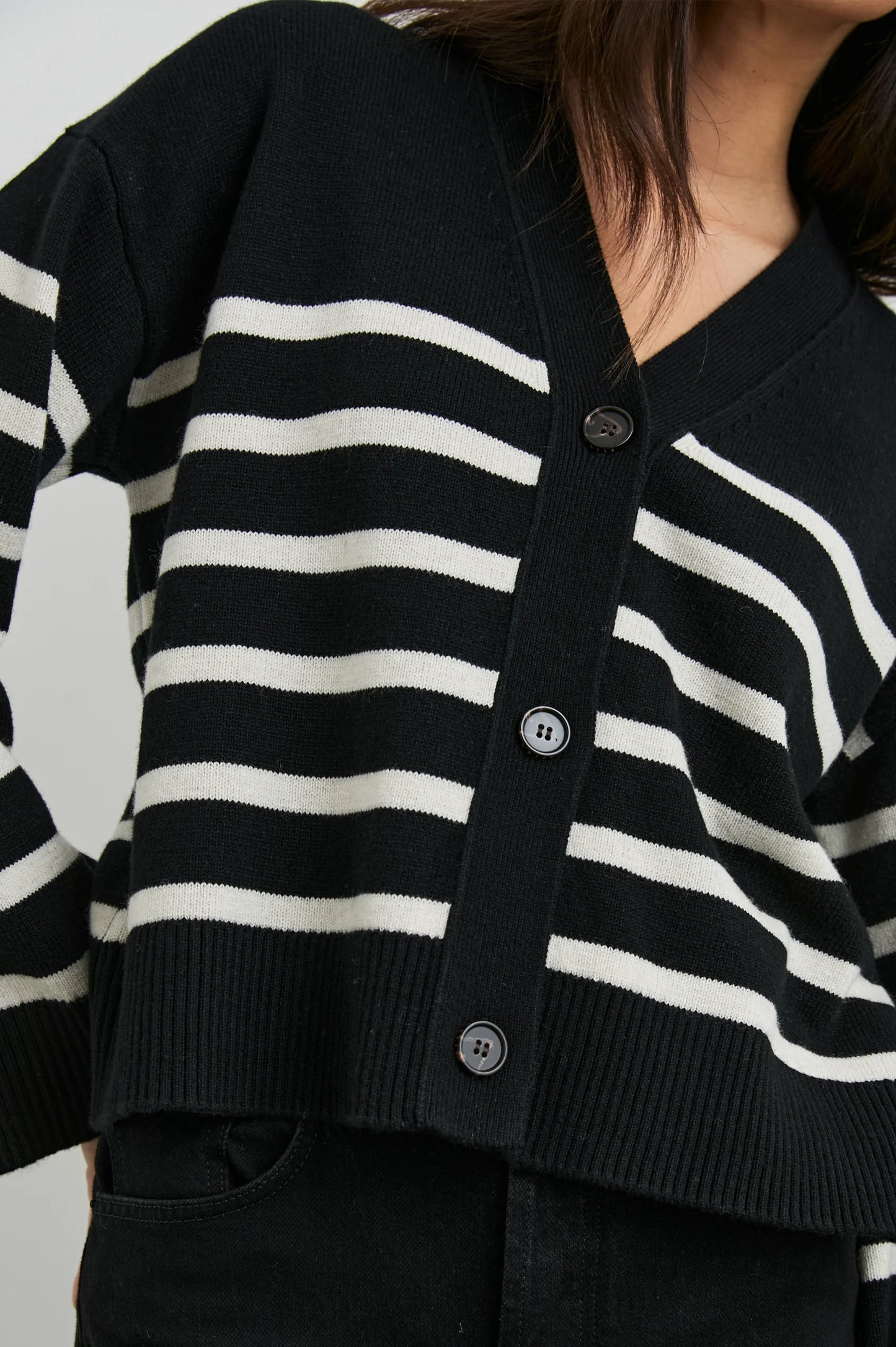 the GENEVA, black oatmeal stripe