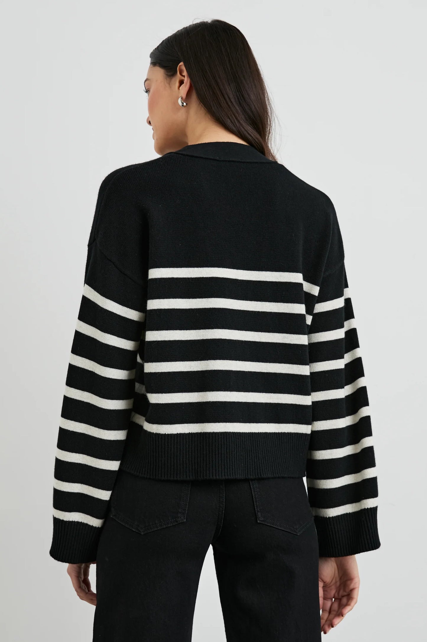 the GENEVA, black oatmeal stripe