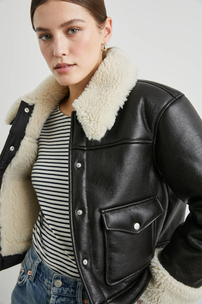 the IMANI jacket, black + ivory