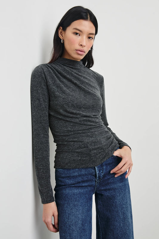 the JOELLE top, charcoal