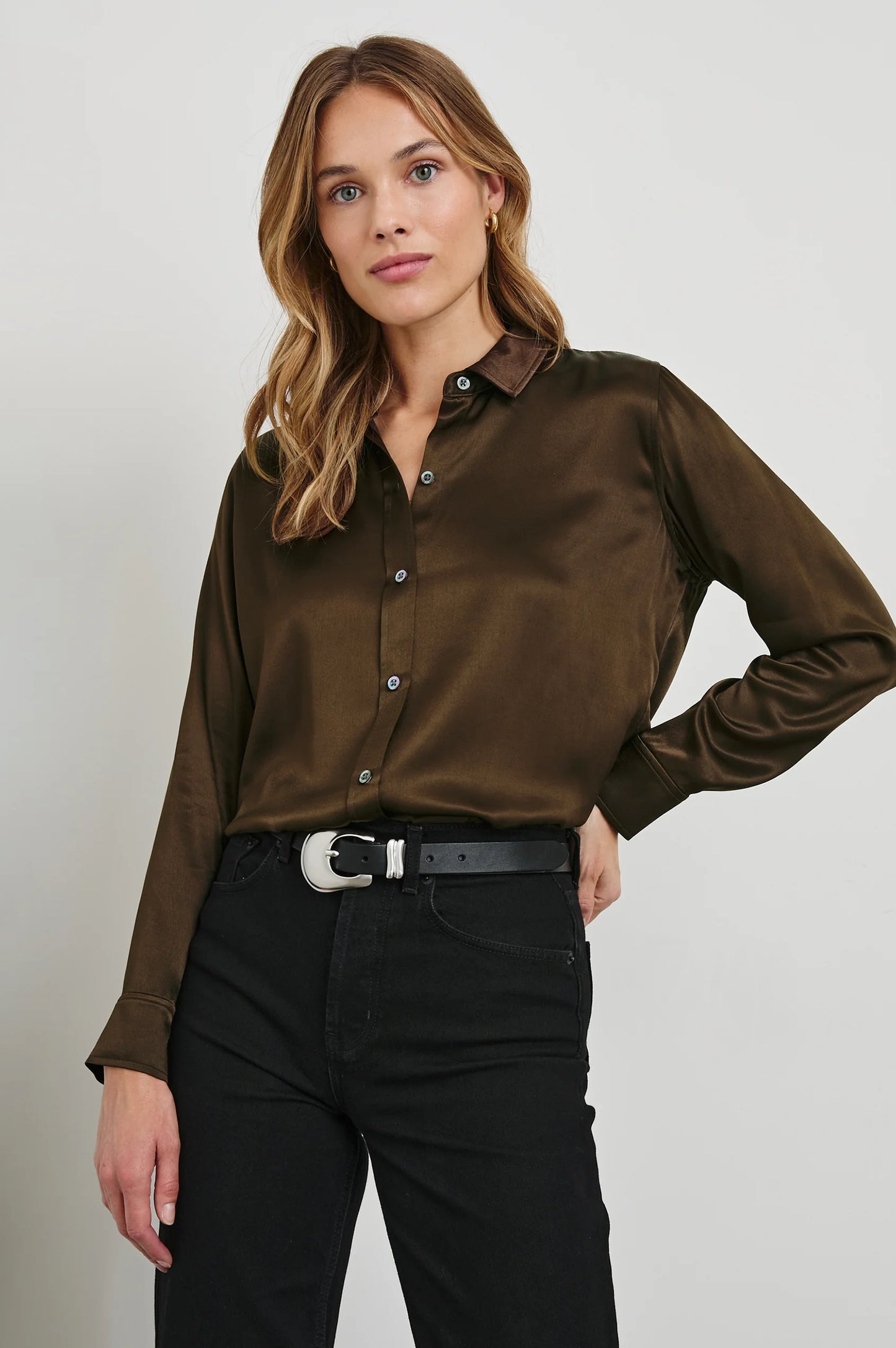 the MARIA shirt, dark moss