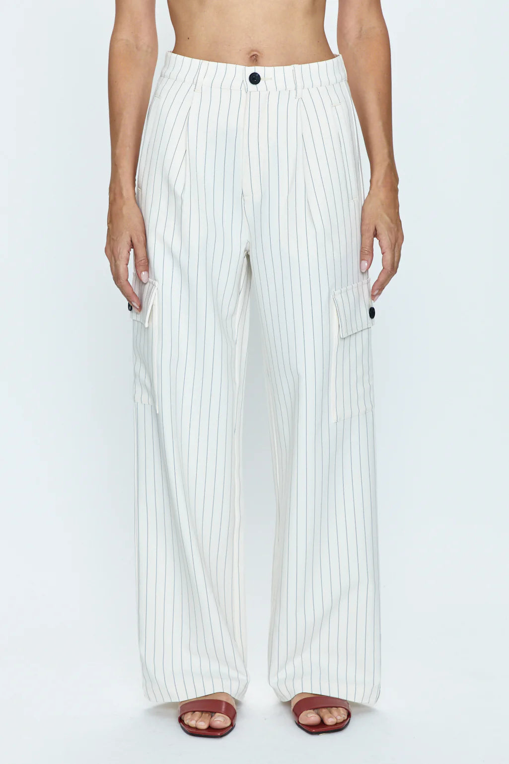 the BRYNN pant, le blanc pinstripe