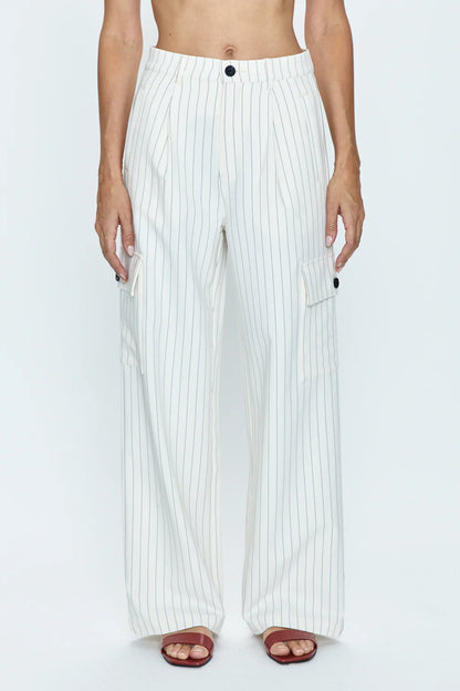 the BRYNN pant, le blanc pinstripe