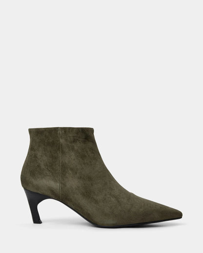 the ESSENTIALS bootie, army suede