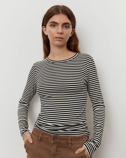 the STRIPED long sleeve tee, black