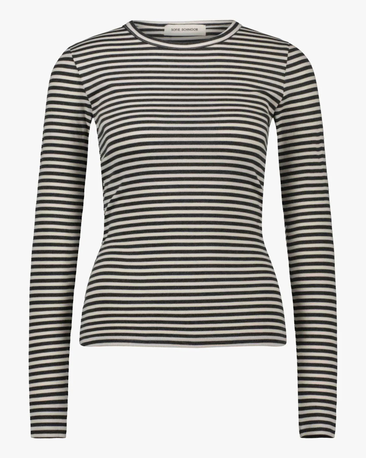 the STRIPED long sleeve tee, black