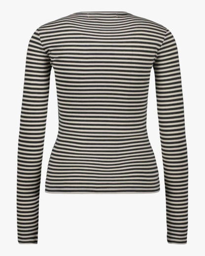 the STRIPED long sleeve tee, black