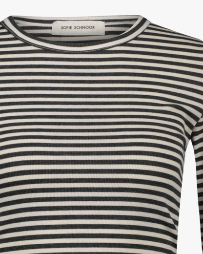 the STRIPED long sleeve tee, black