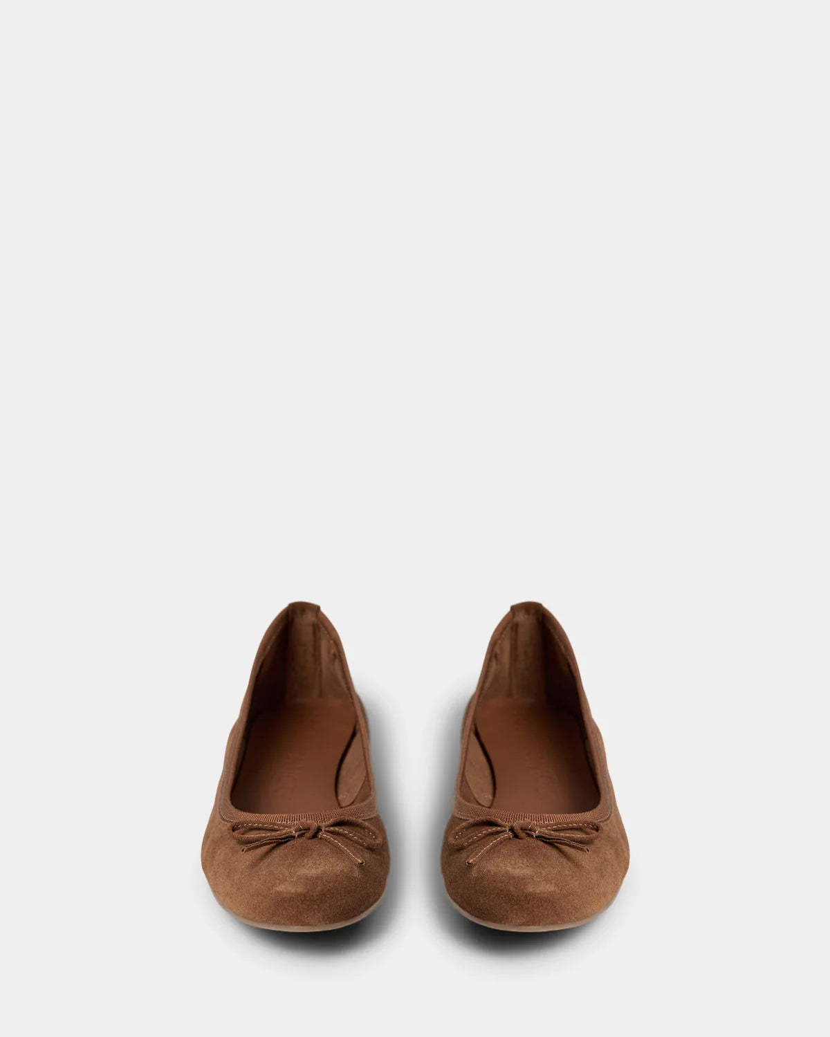 the ESSENTIALS ballerina, cognac suede