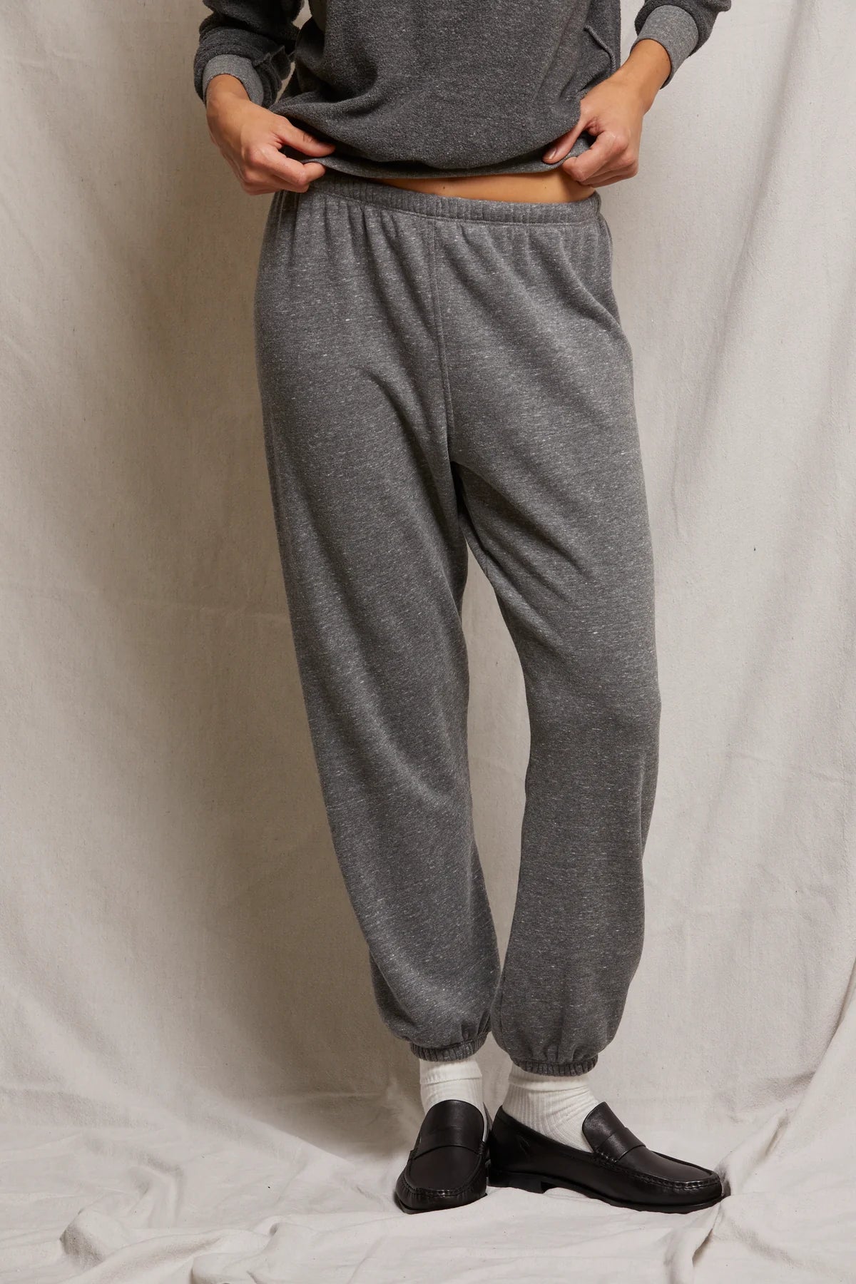 the STEVIE sweatpant, dark heather grey