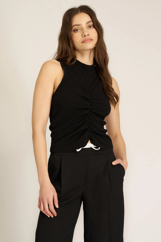 the RUCHED FRONT sweater tank