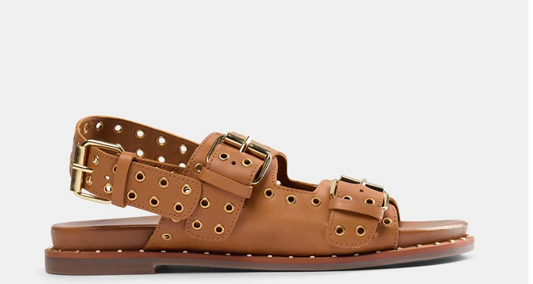 the STUDDED sandal, cognac