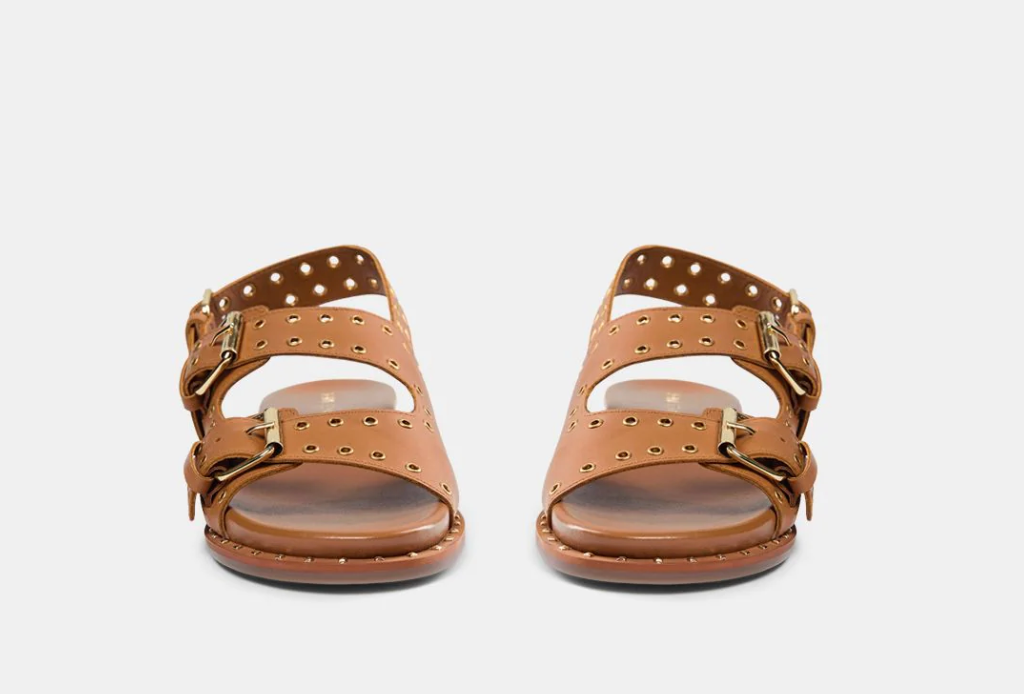 the STUDDED sandal, cognac