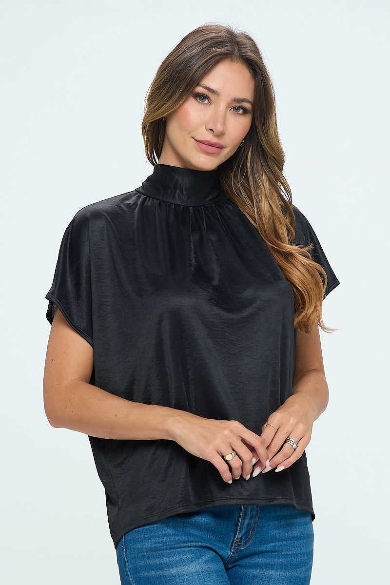 the HIGH Neck blouse black SHOPBELLABOUTIQUE