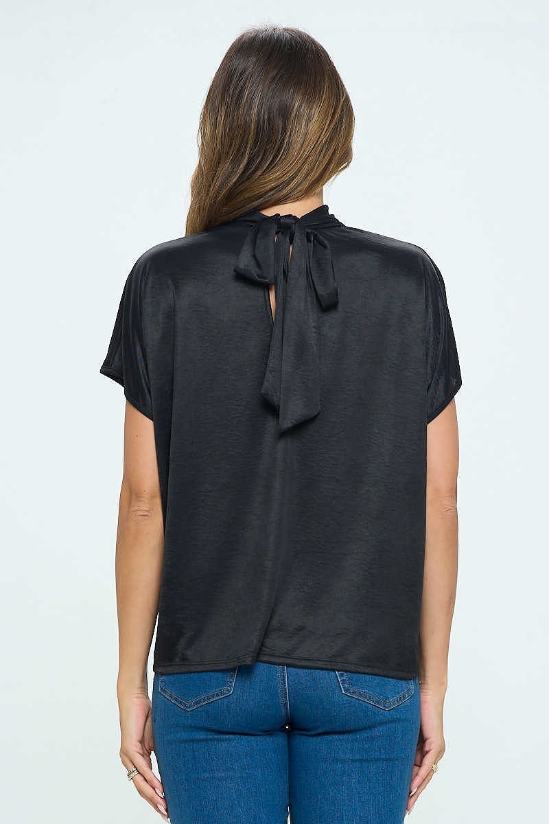 the HIGH Neck blouse, black